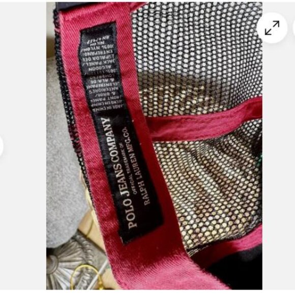 Polo Jeans Ralph Lauren Strap Back Hat Cap RL Black Red Baseball - Picture 6 of 6